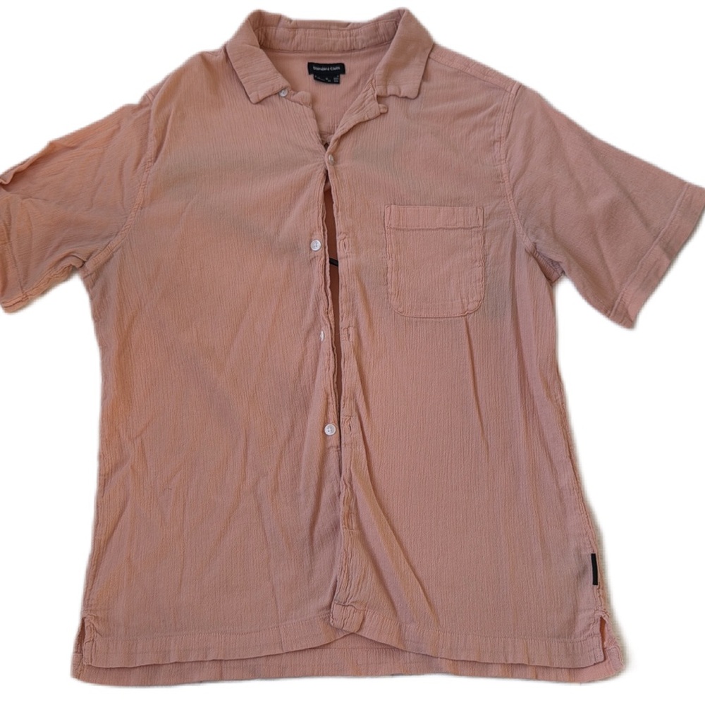 Zara Men's Light Pink Casual Button Down Shirt